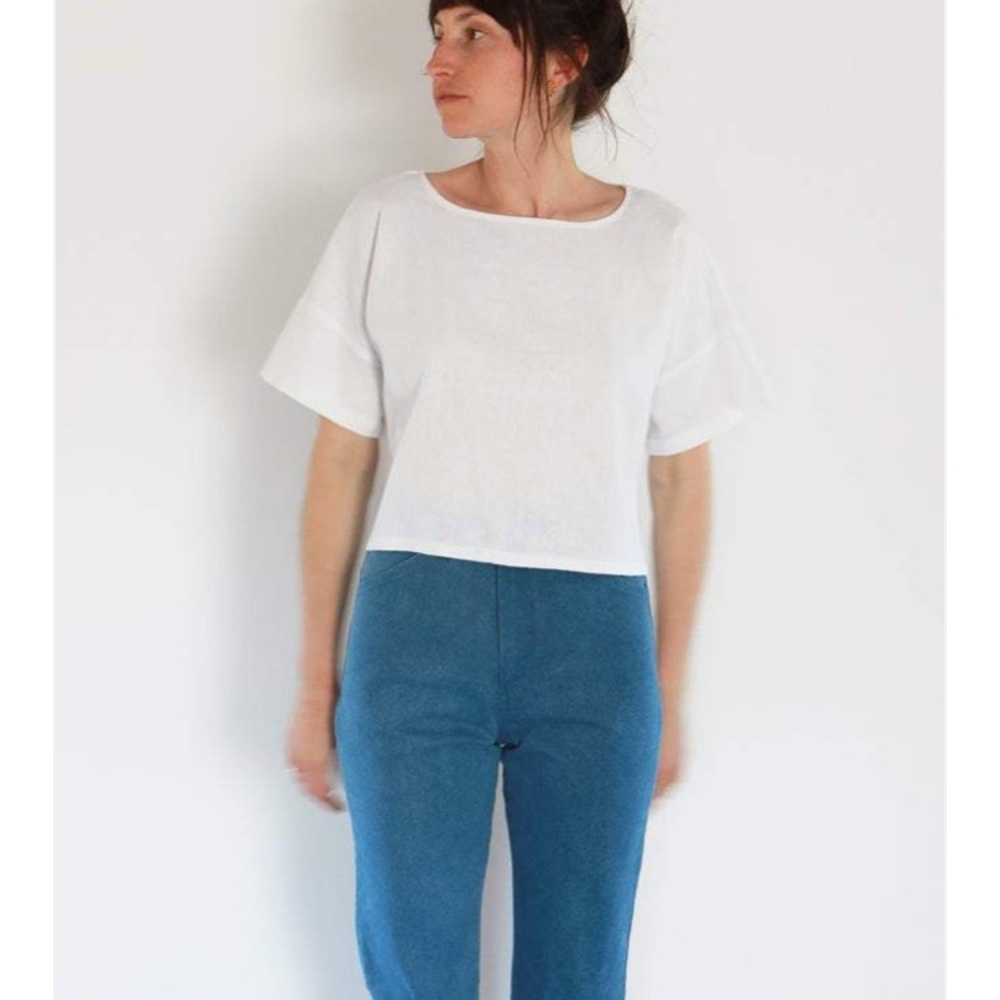 Me & Arrow Drop Shoulder Tee White Small